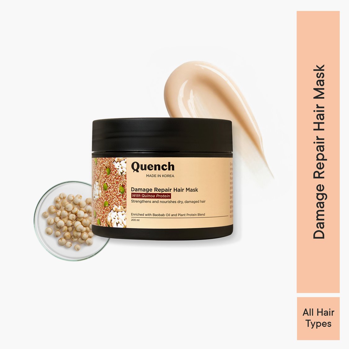 QUENCH Damage Repair Hair Mask With Quinoa Protein - 200ml
