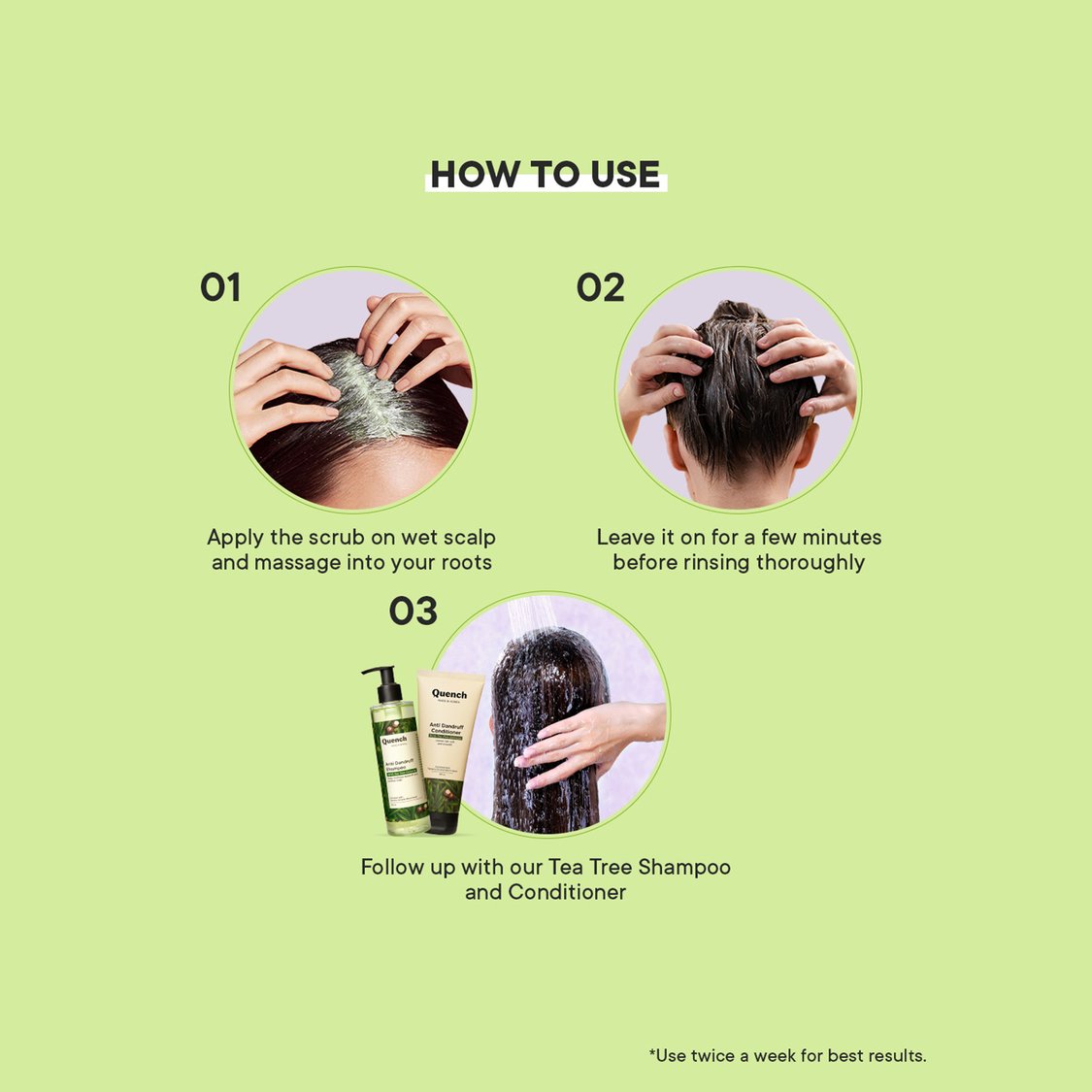 QUENCH Dandruff Control Scalp Scrub With Tea Tree Extracts - 200ml