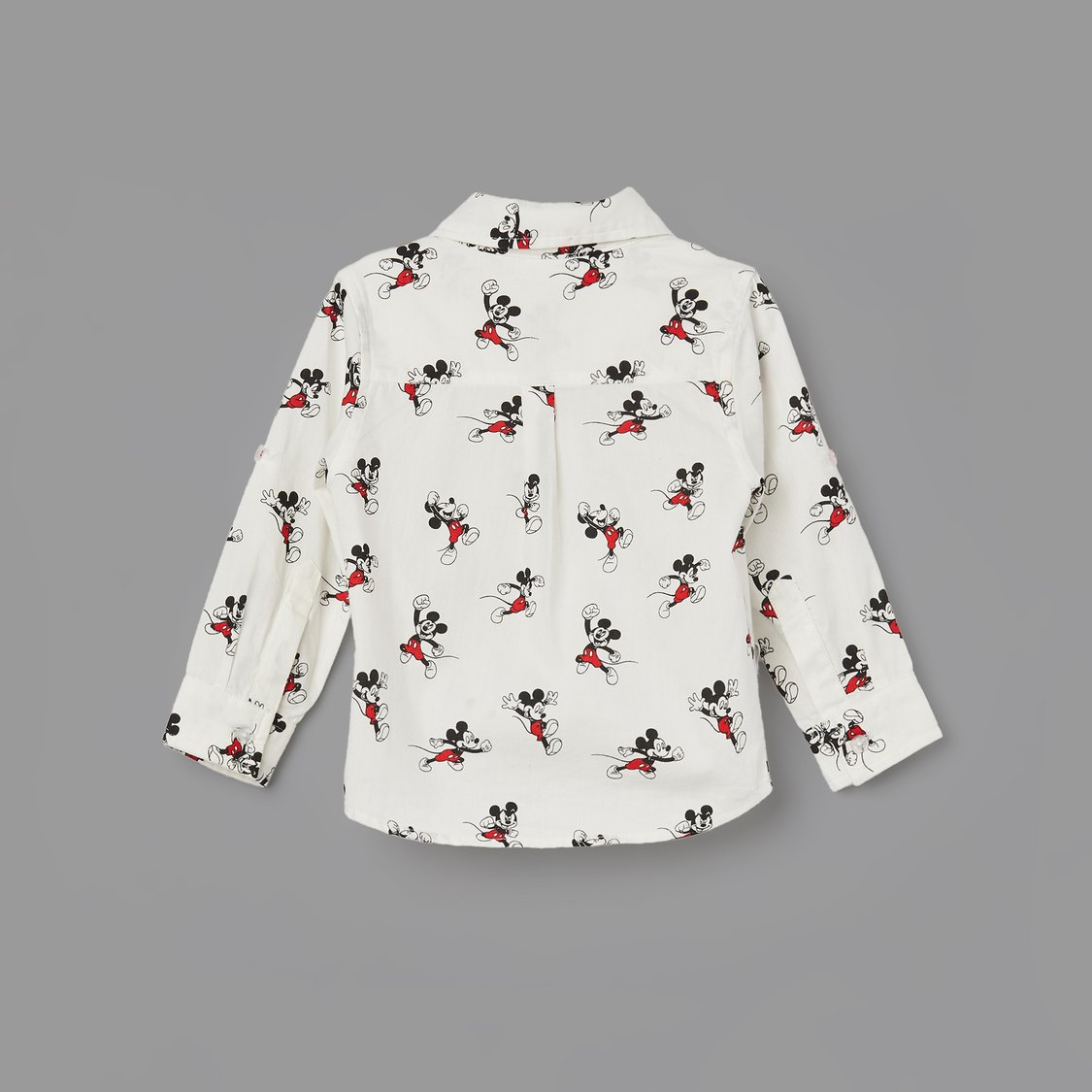 JUNIORS Mickey Mouse Print Shirt with Bow
