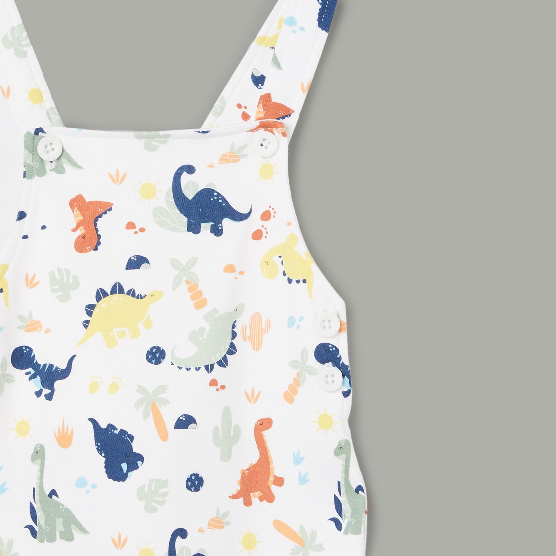 JUNIOR BABY Printed Dungarees with T-shirt