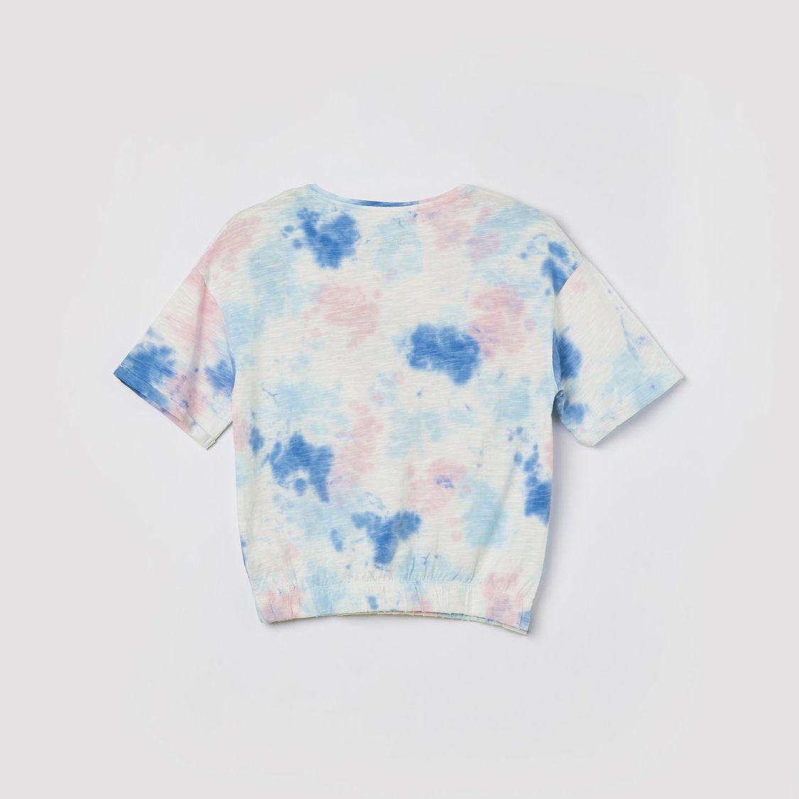 FAME FOREVER Disney Stitch Print Tie-Dyed T-shirt