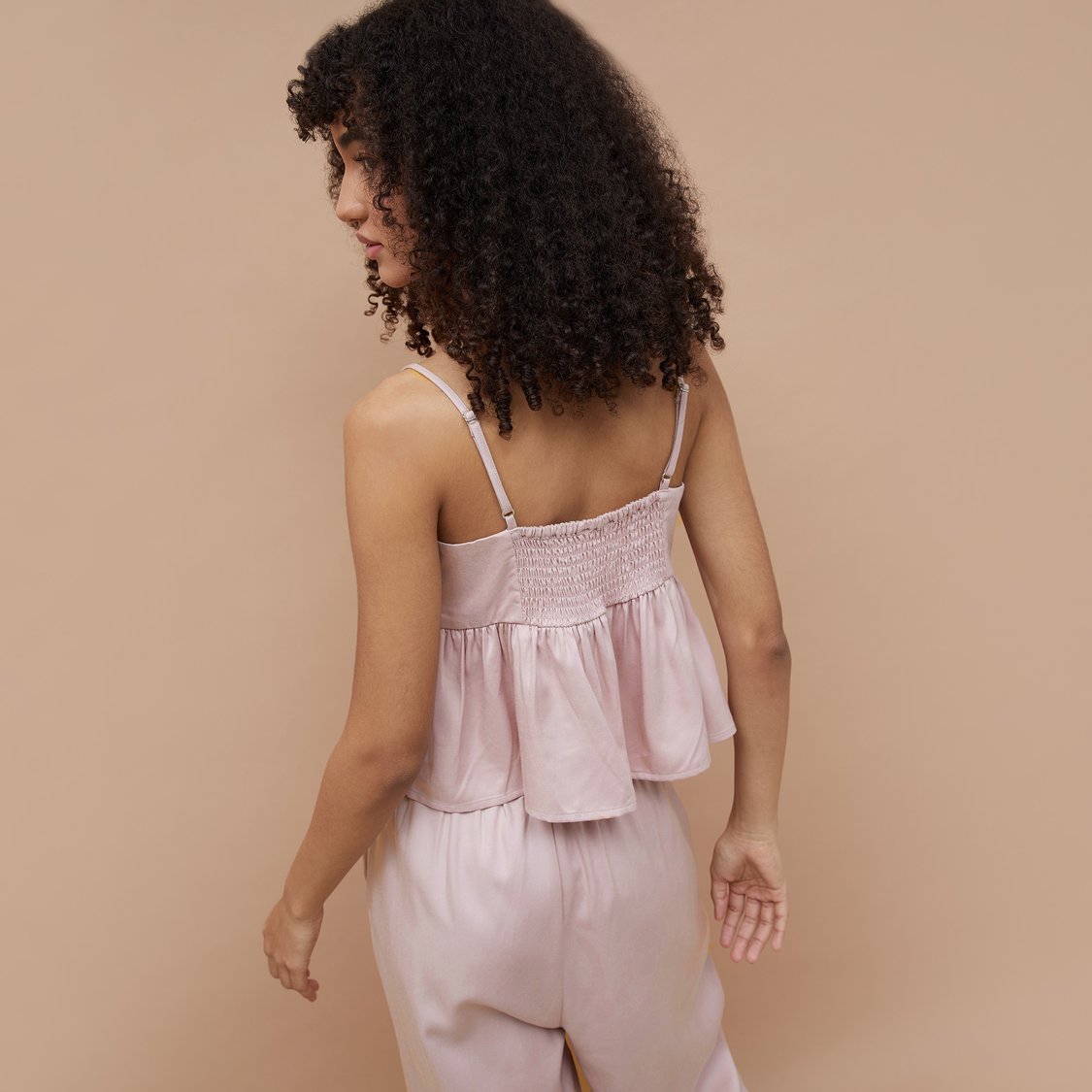 GINGER Solid Flared Crop Top