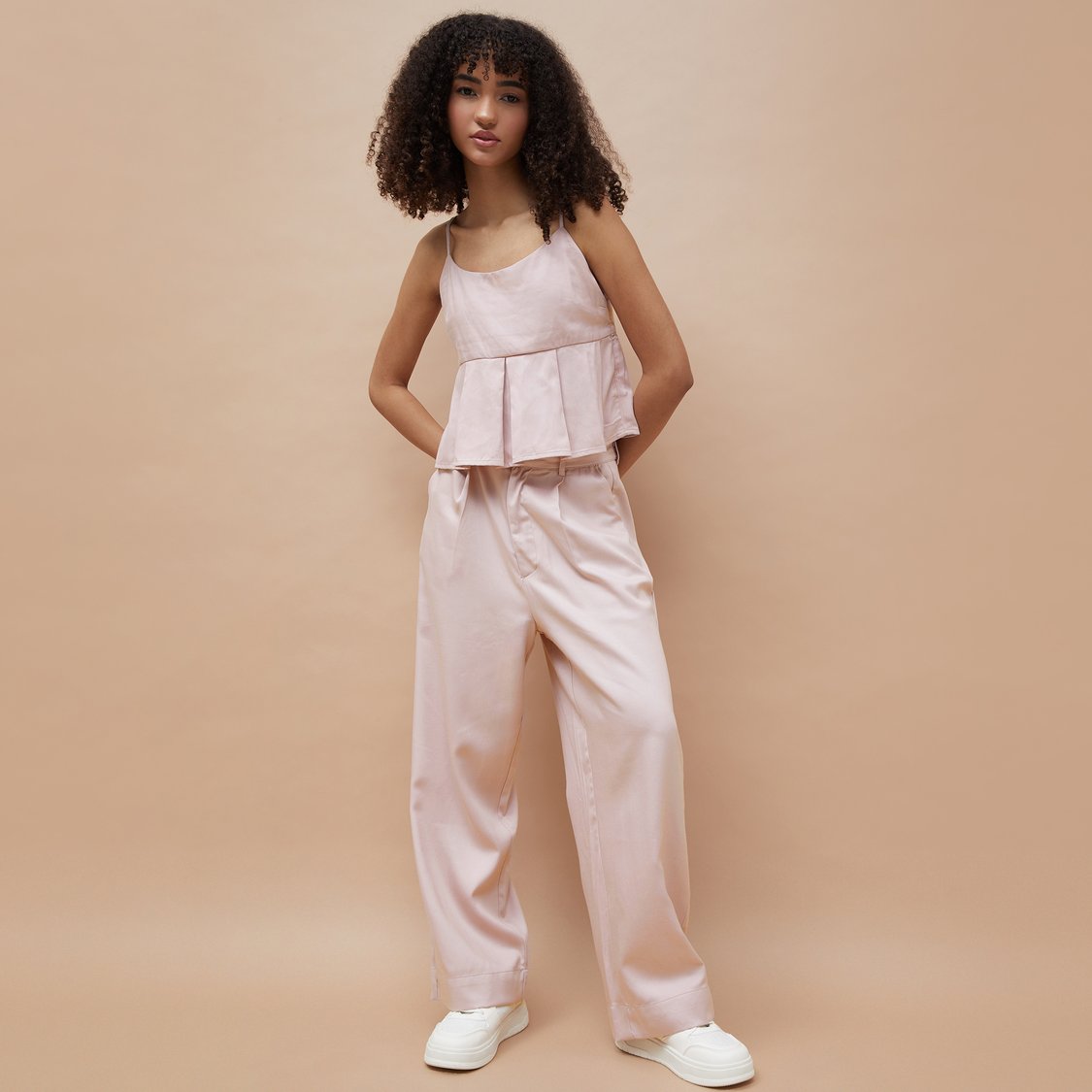 GINGER Solid Flared Crop Top
