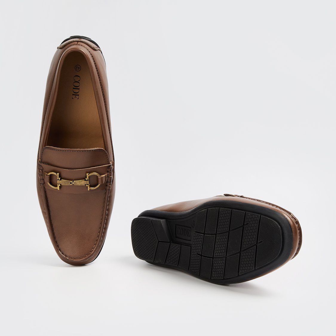 CODE Metal Accent Loafers