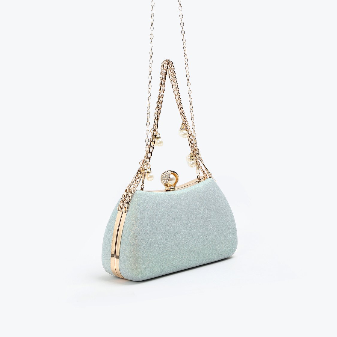 CODE Shimmery Clutch with Chain Strap
