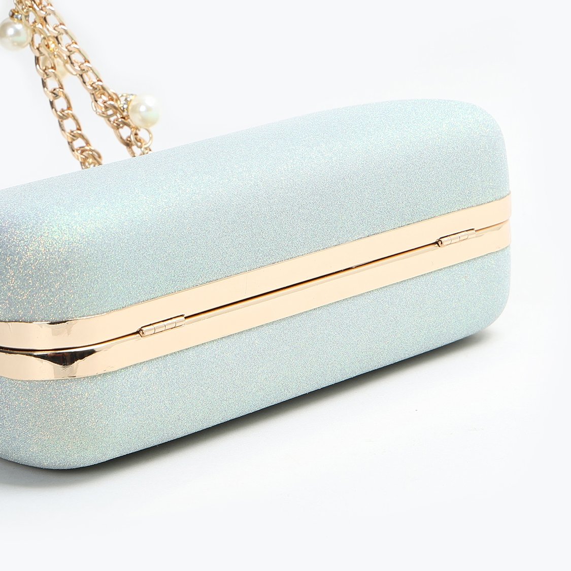 CODE Shimmery Clutch with Chain Strap