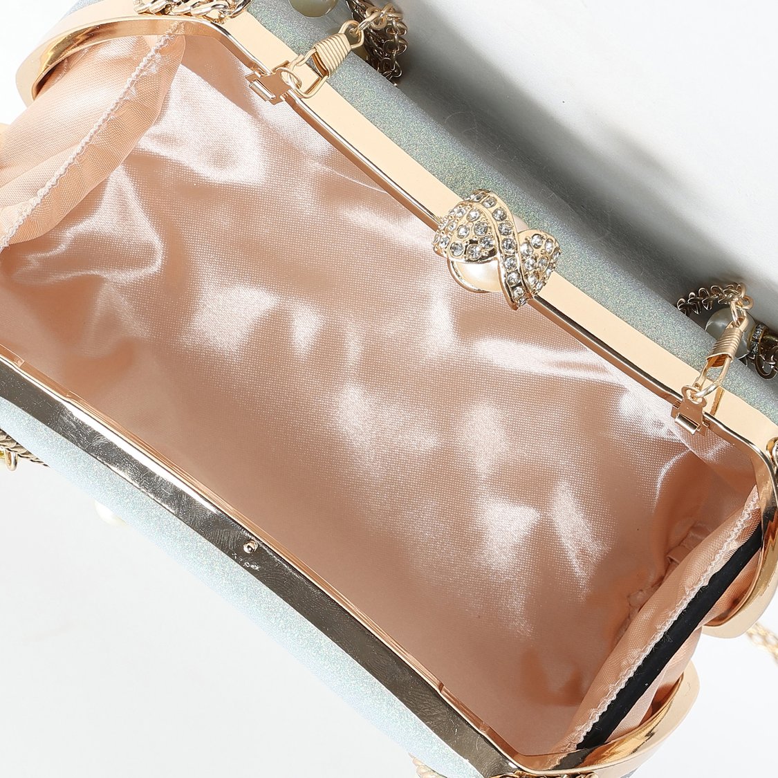 CODE Shimmery Clutch with Chain Strap