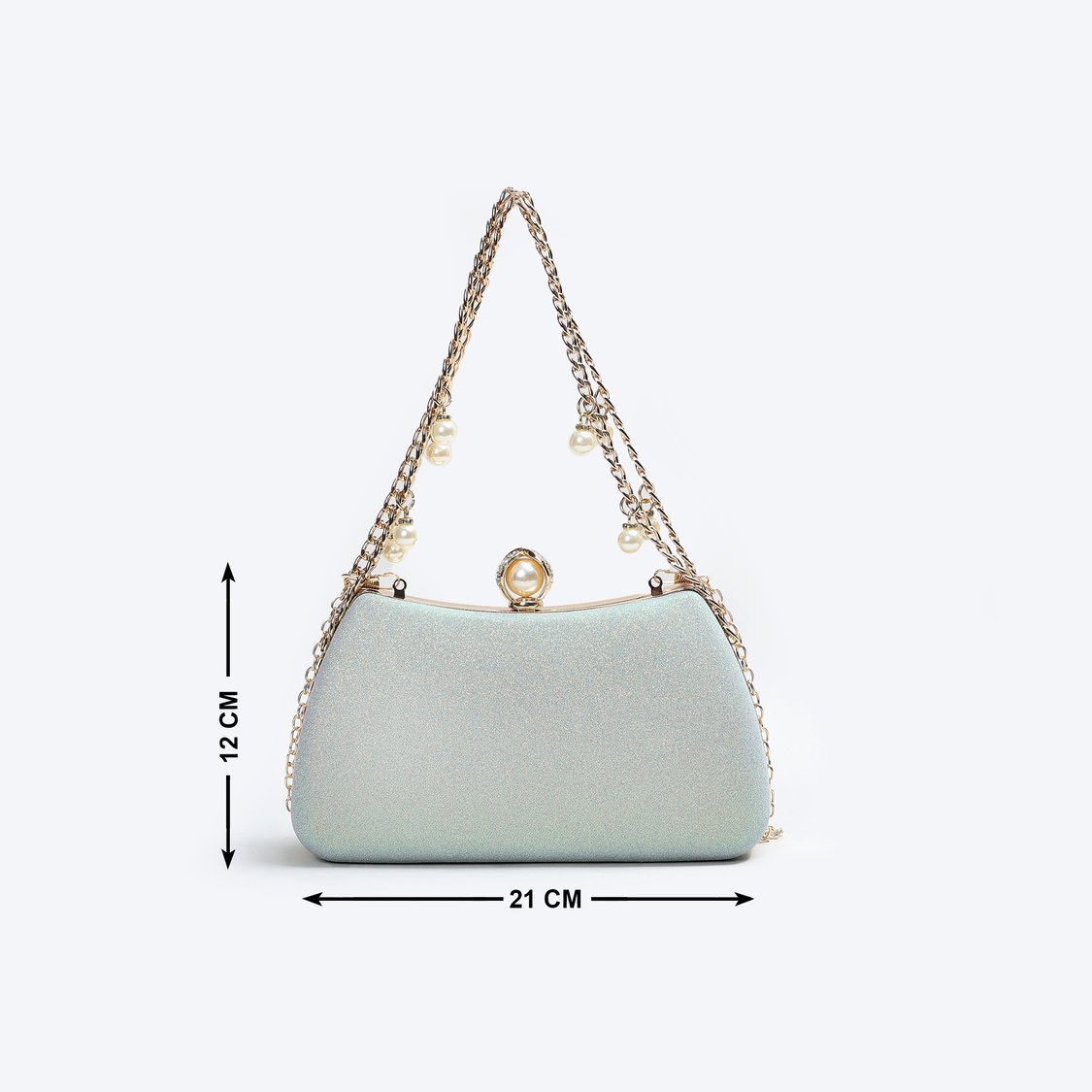 CODE Shimmery Clutch with Chain Strap