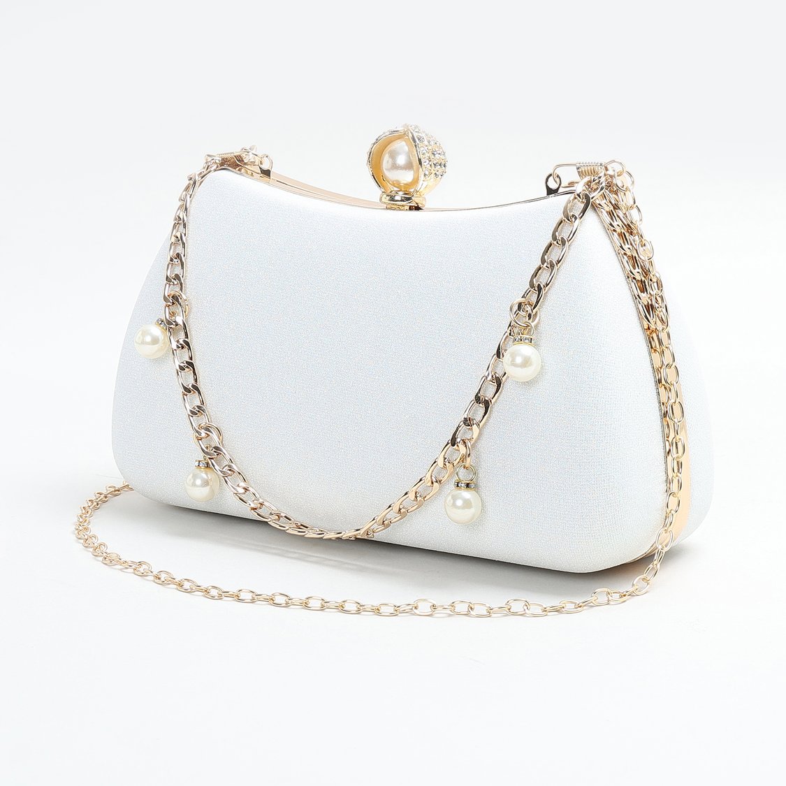 CODE Shimmery Clutch with Chain Strap
