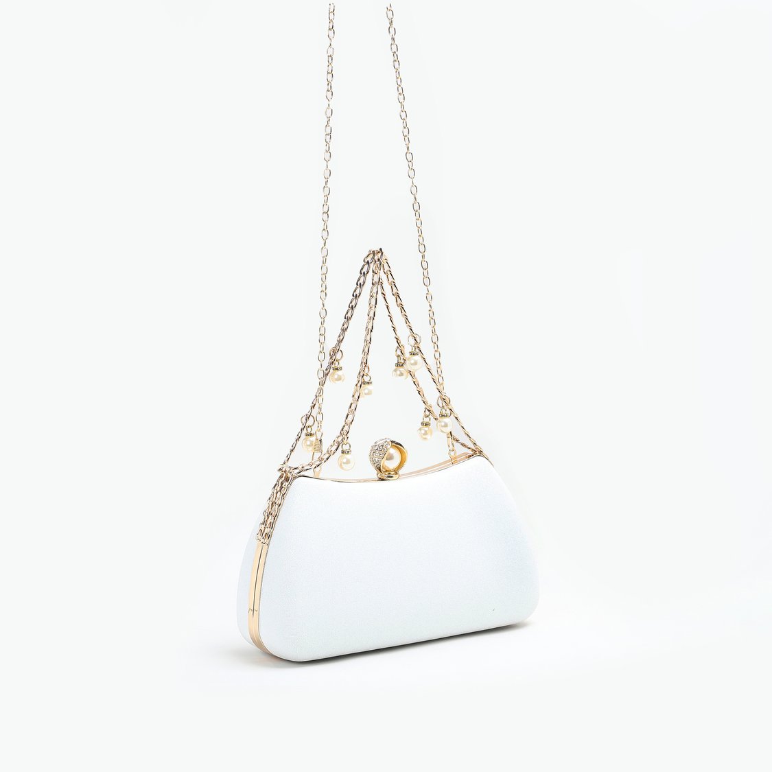 CODE Shimmery Clutch with Chain Strap