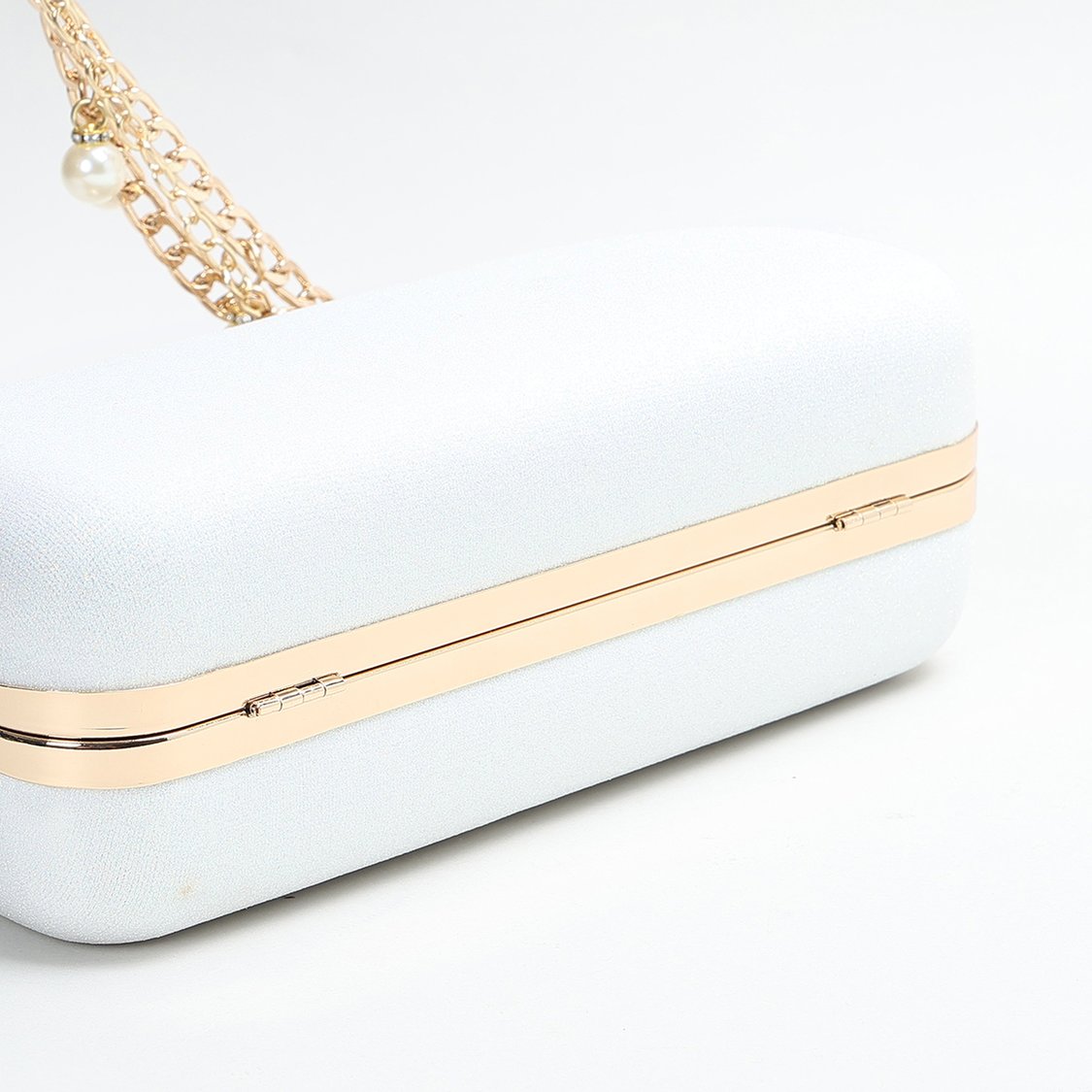 CODE Shimmery Clutch with Chain Strap