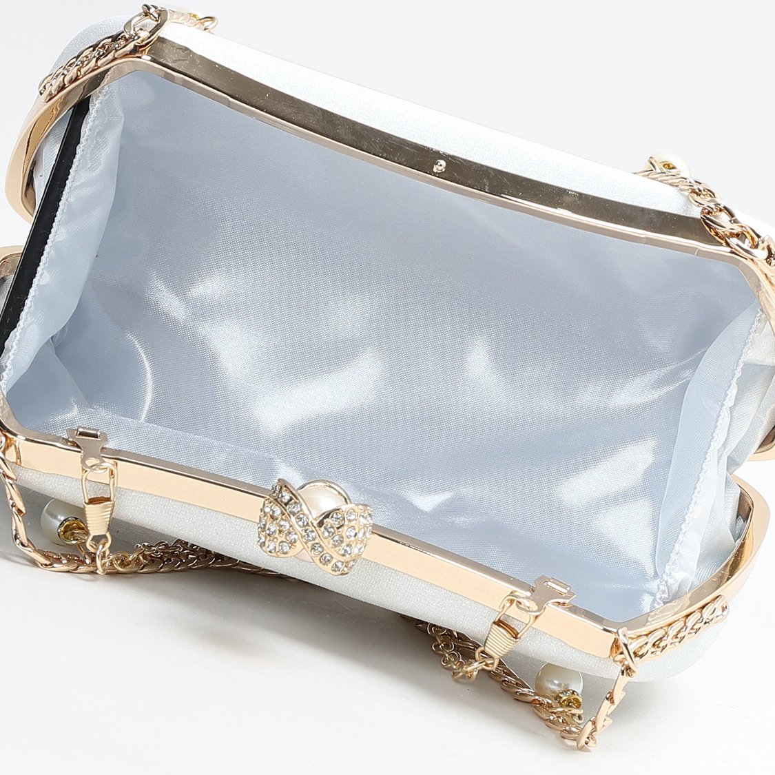 CODE Shimmery Clutch with Chain Strap
