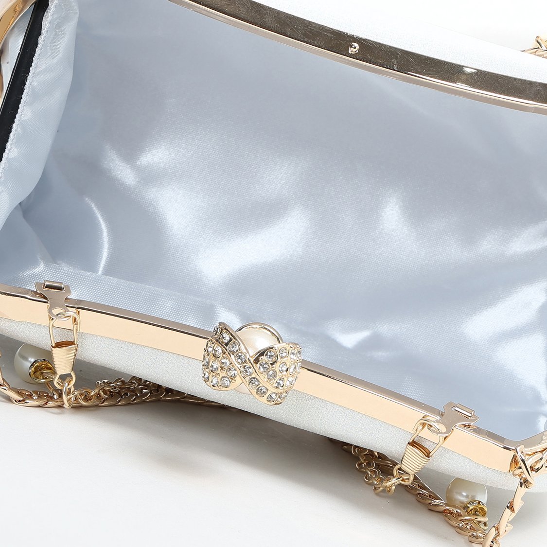 CODE Shimmery Clutch with Chain Strap