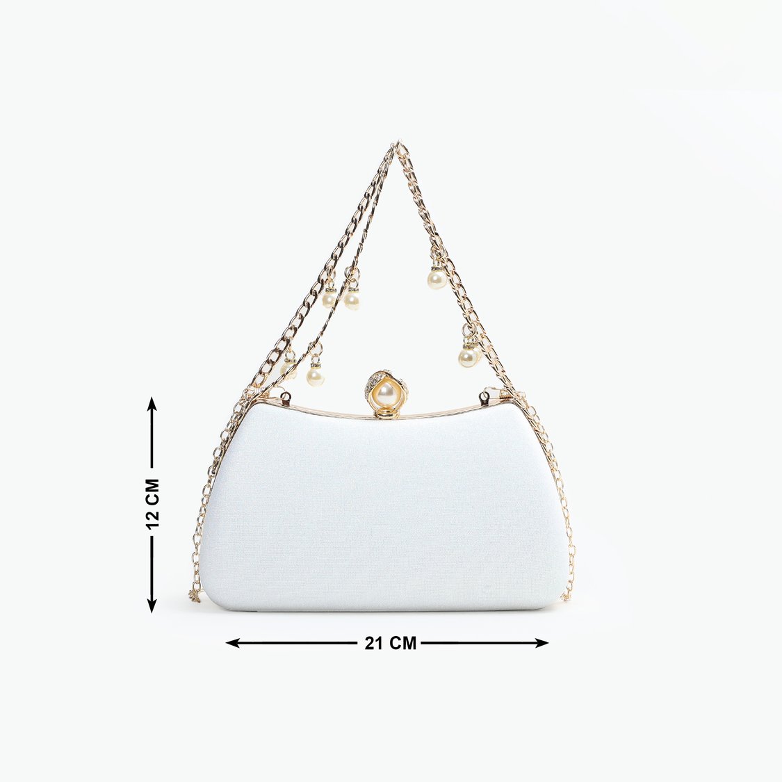 CODE Shimmery Clutch with Chain Strap