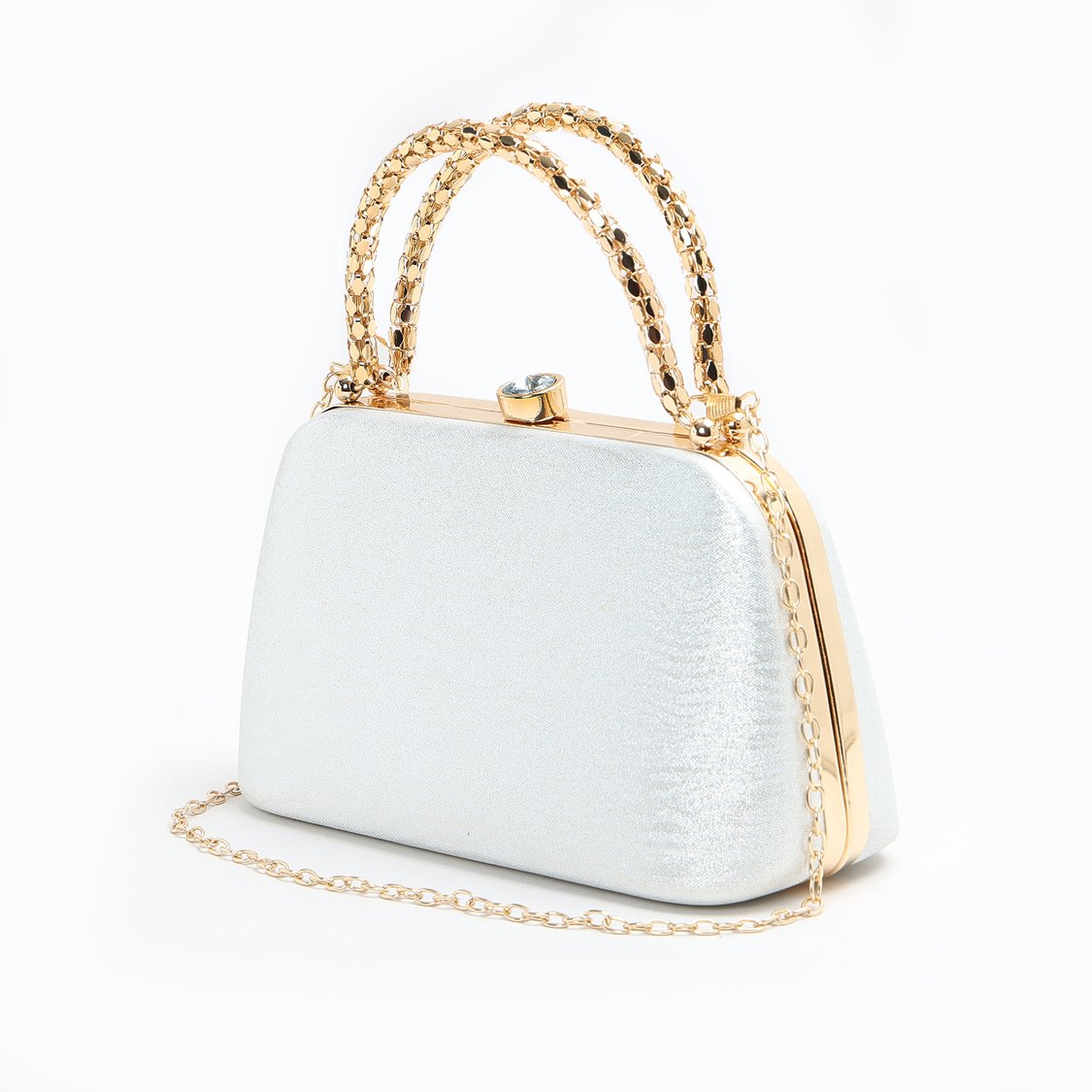 CODE Metallic Clutch with Chain Strap