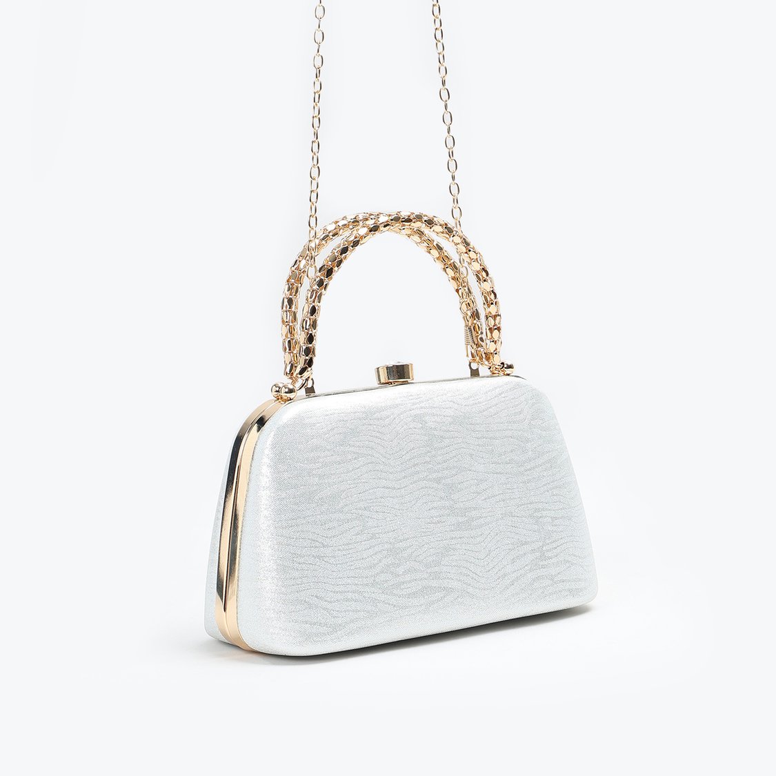 CODE Metallic Clutch with Chain Strap
