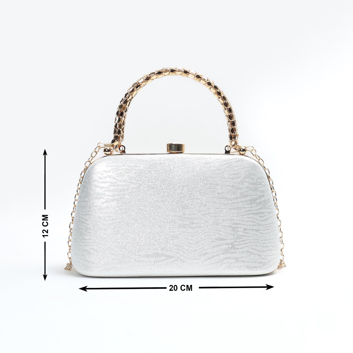 CODE Metallic Clutch with Chain Strap
