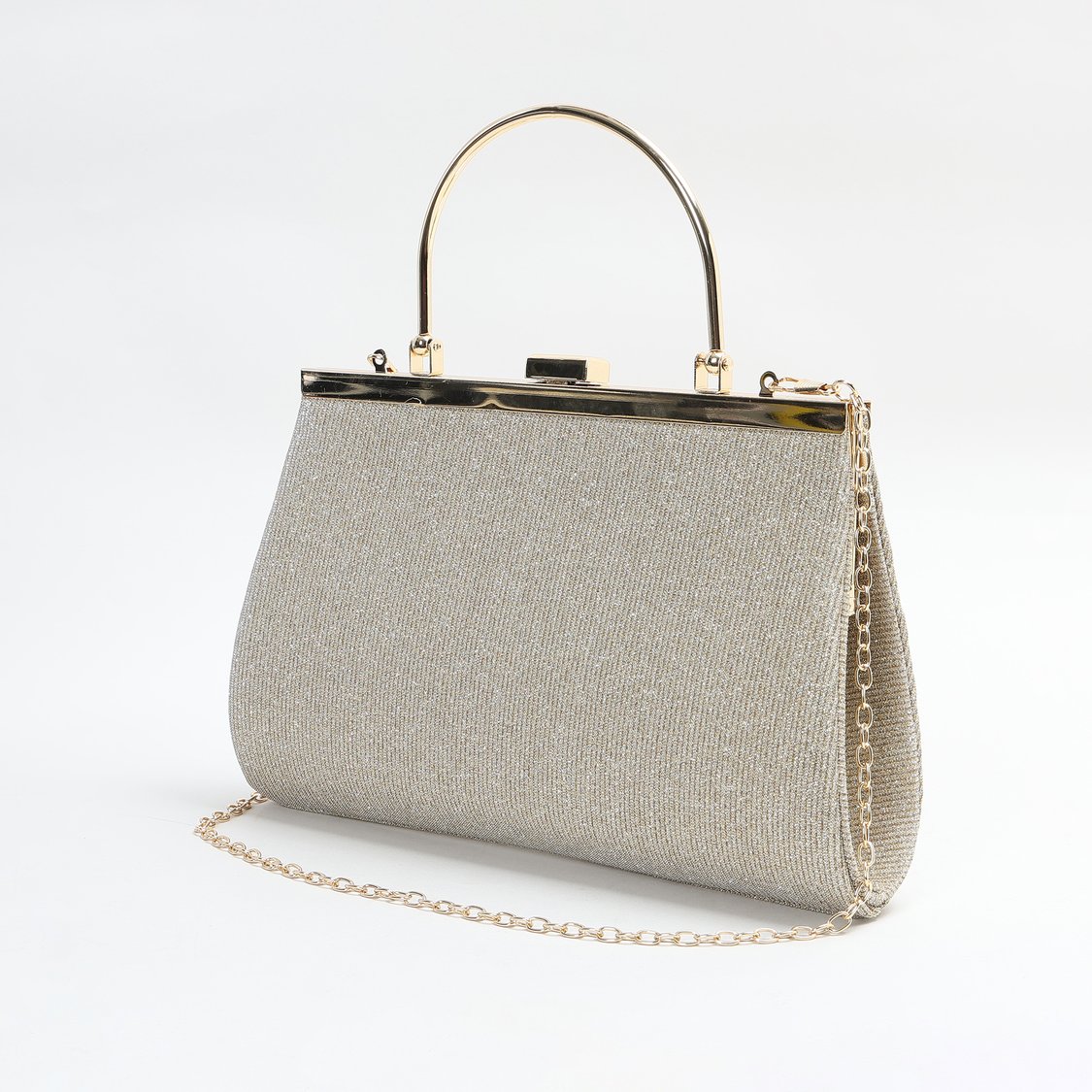 CODE Embellished Clutch with Chain Strap