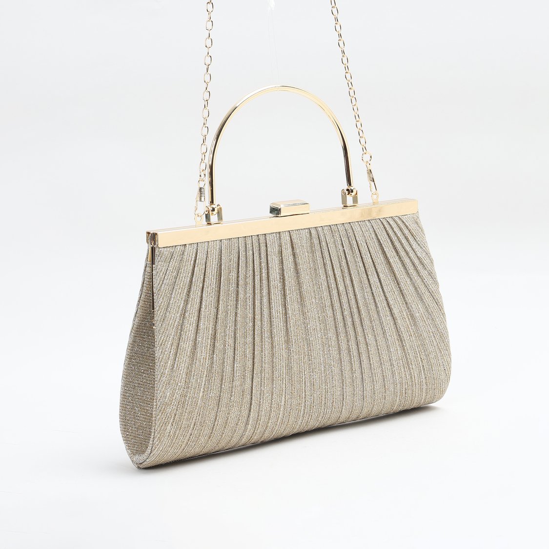 CODE Embellished Clutch with Chain Strap