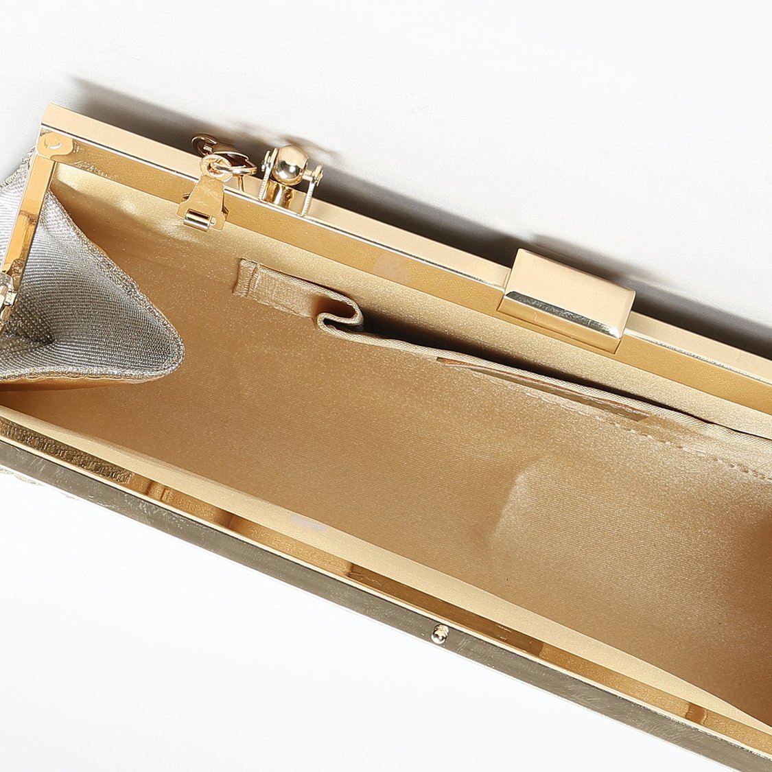 CODE Embellished Clutch with Chain Strap