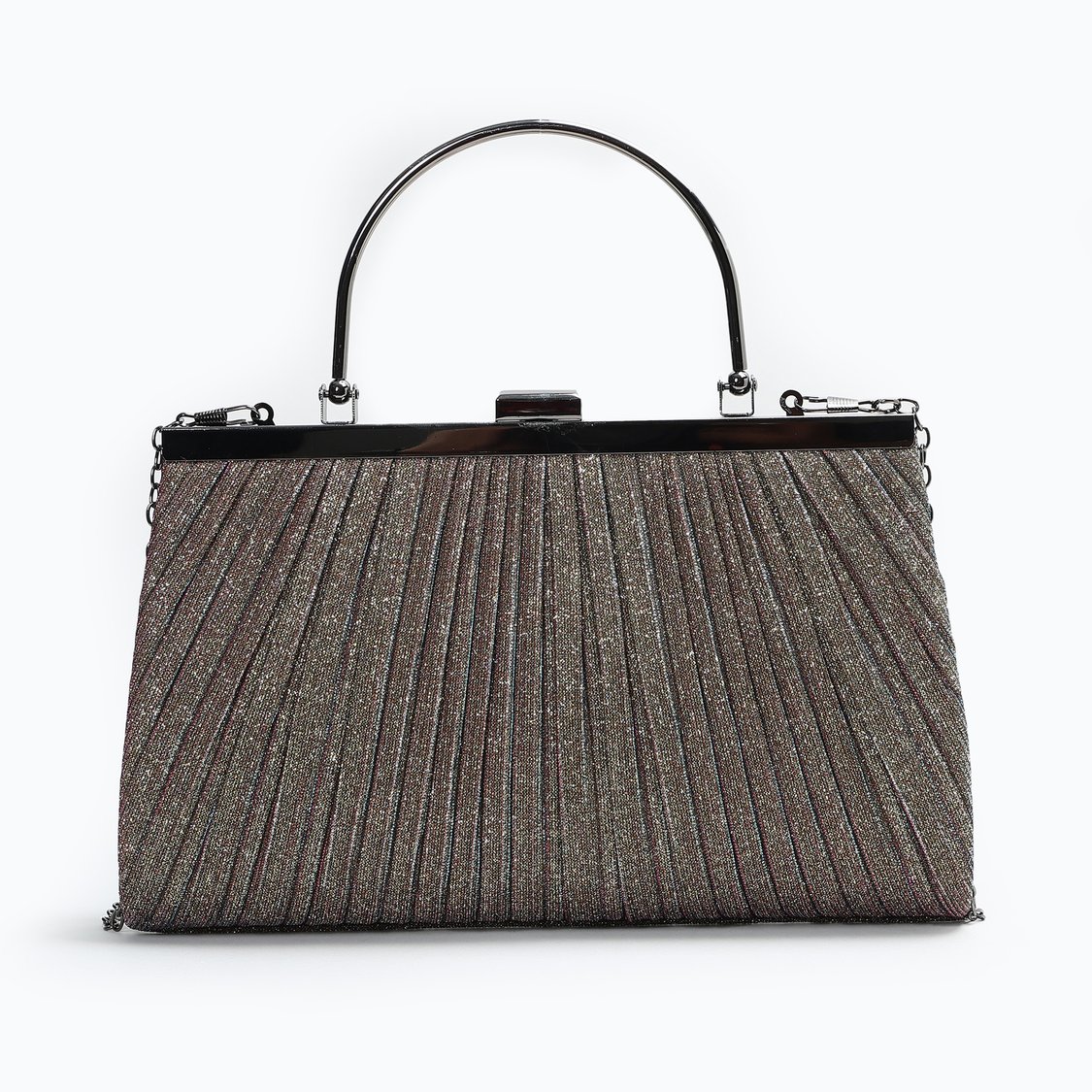 CODE Embellished Clutch with Chain Strap