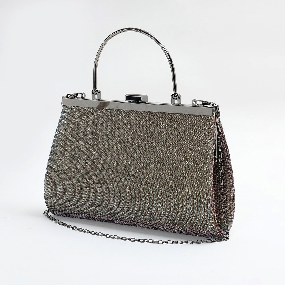 CODE Embellished Clutch with Chain Strap