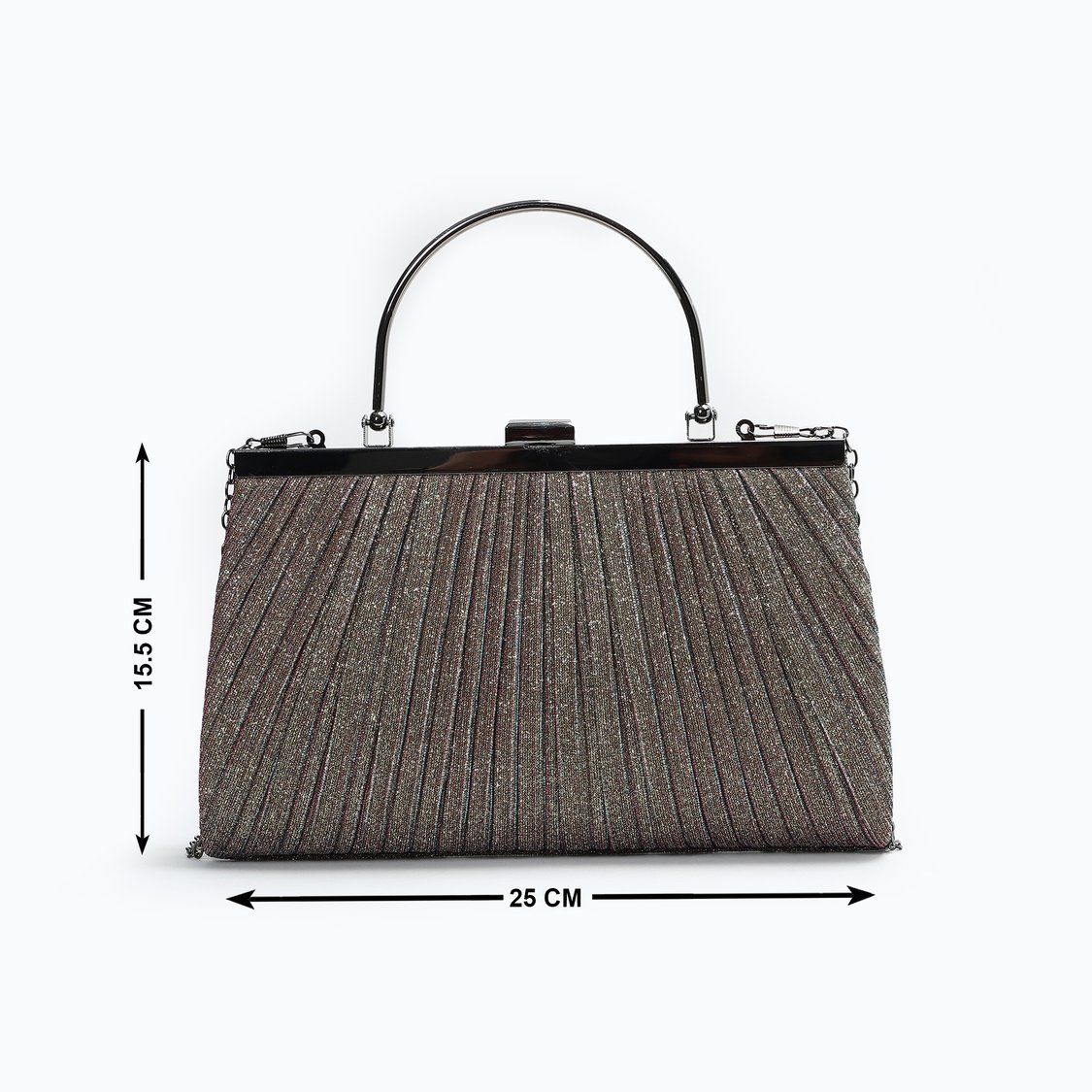 CODE Embellished Clutch with Chain Strap