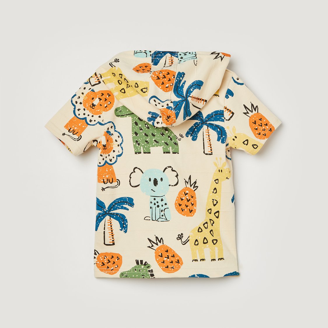 JUNIORS Printed Hooded T-shirt with Shorts