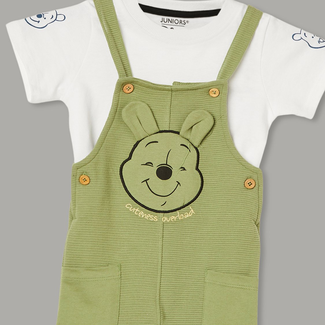 JUNIORS Winnie the Pooh Dungaree with T-shirt