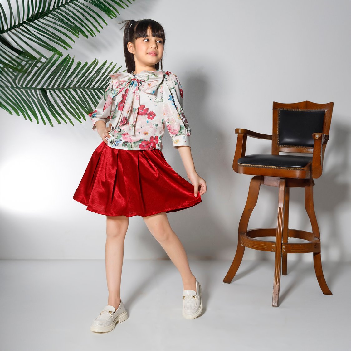 PEPPERMINT Floral Print Top with Skirt