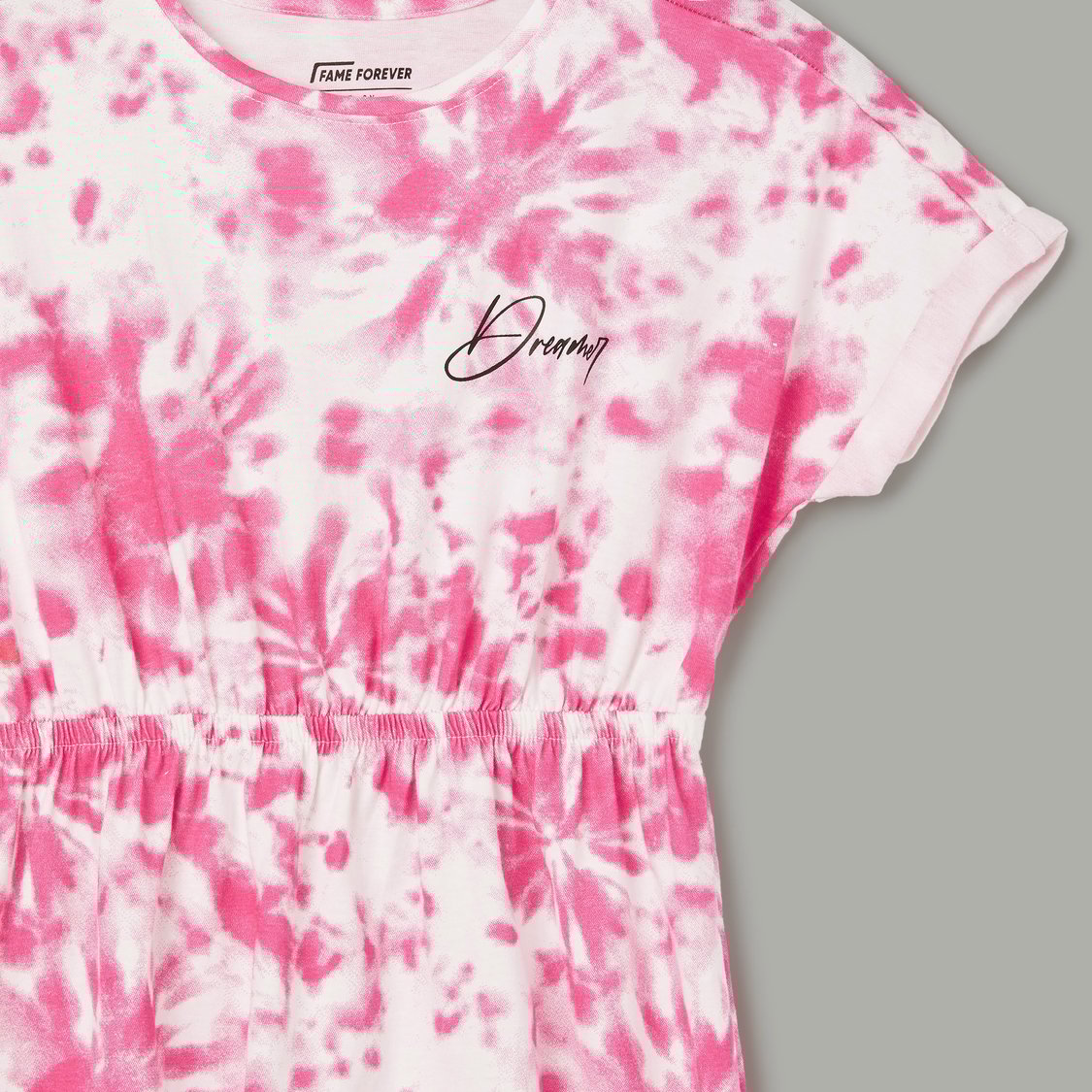 FAME FOREVER Tie-Dye A-line Dress