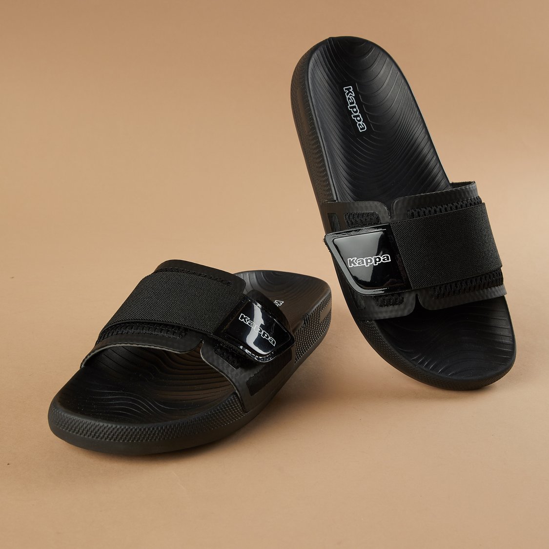 KAPPA Textured Sliders with Velcro Strap