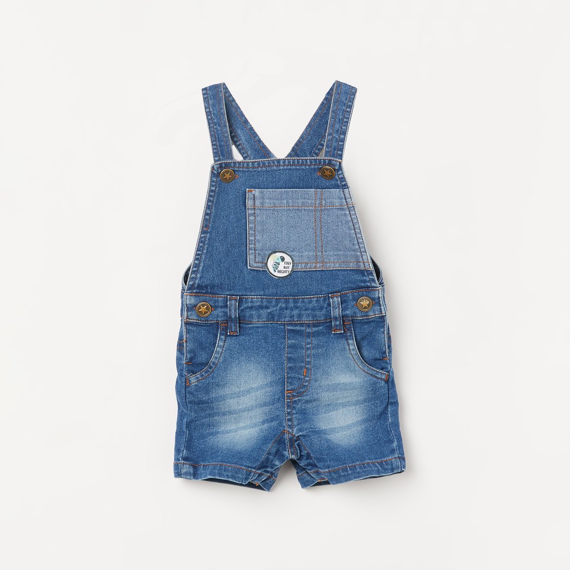 JUNIORS Stonewashed Dungarees with Printed T-shirt