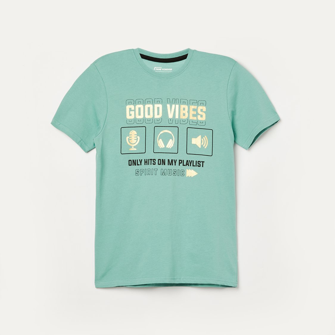 FAME FOREVER Metallic Print T-shirt
