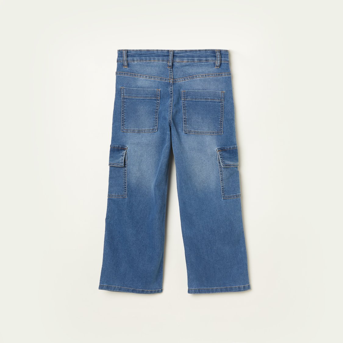FAME FOREVER Stonewashed Regular Fit Cargo Jeans