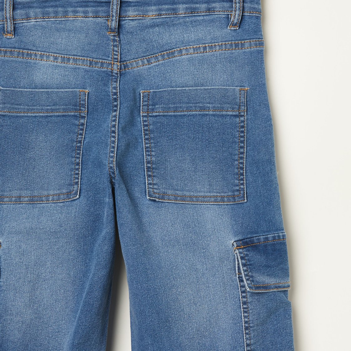 FAME FOREVER Stonewashed Regular Fit Cargo Jeans