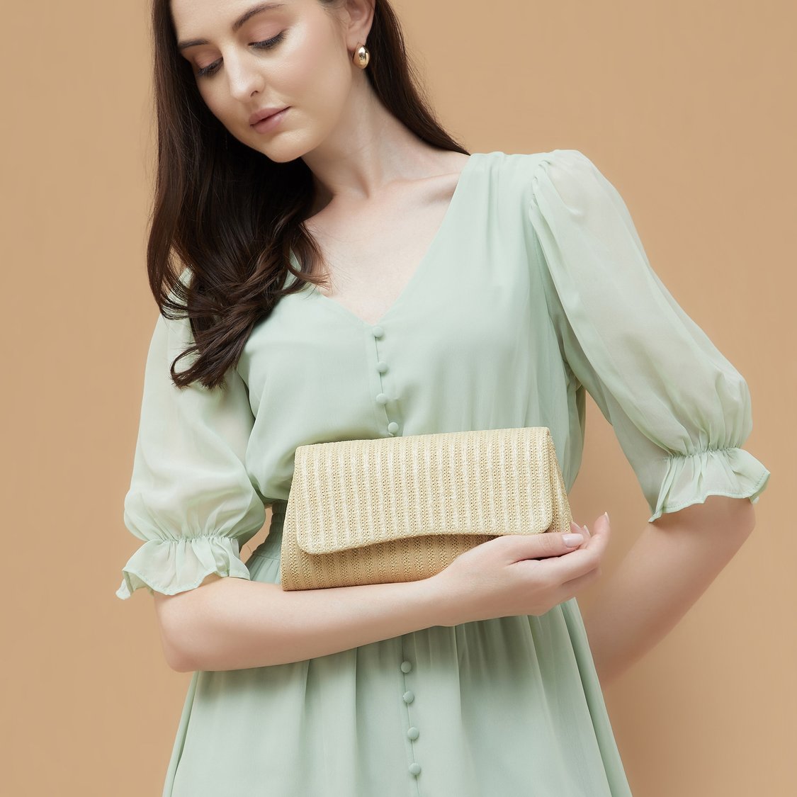 CODE Textured Foldover Clutch