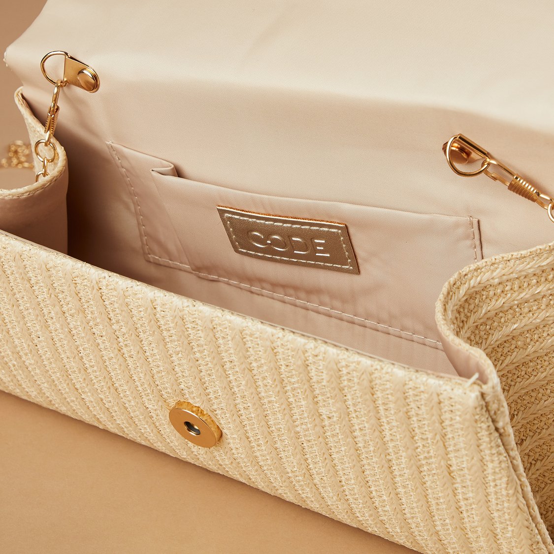 CODE Textured Foldover Clutch