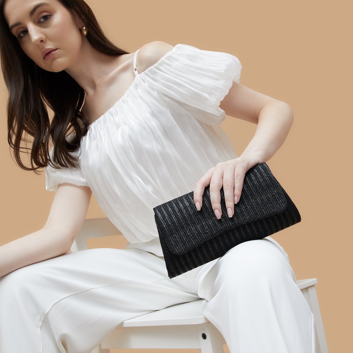 CODE Textured Foldover Clutch