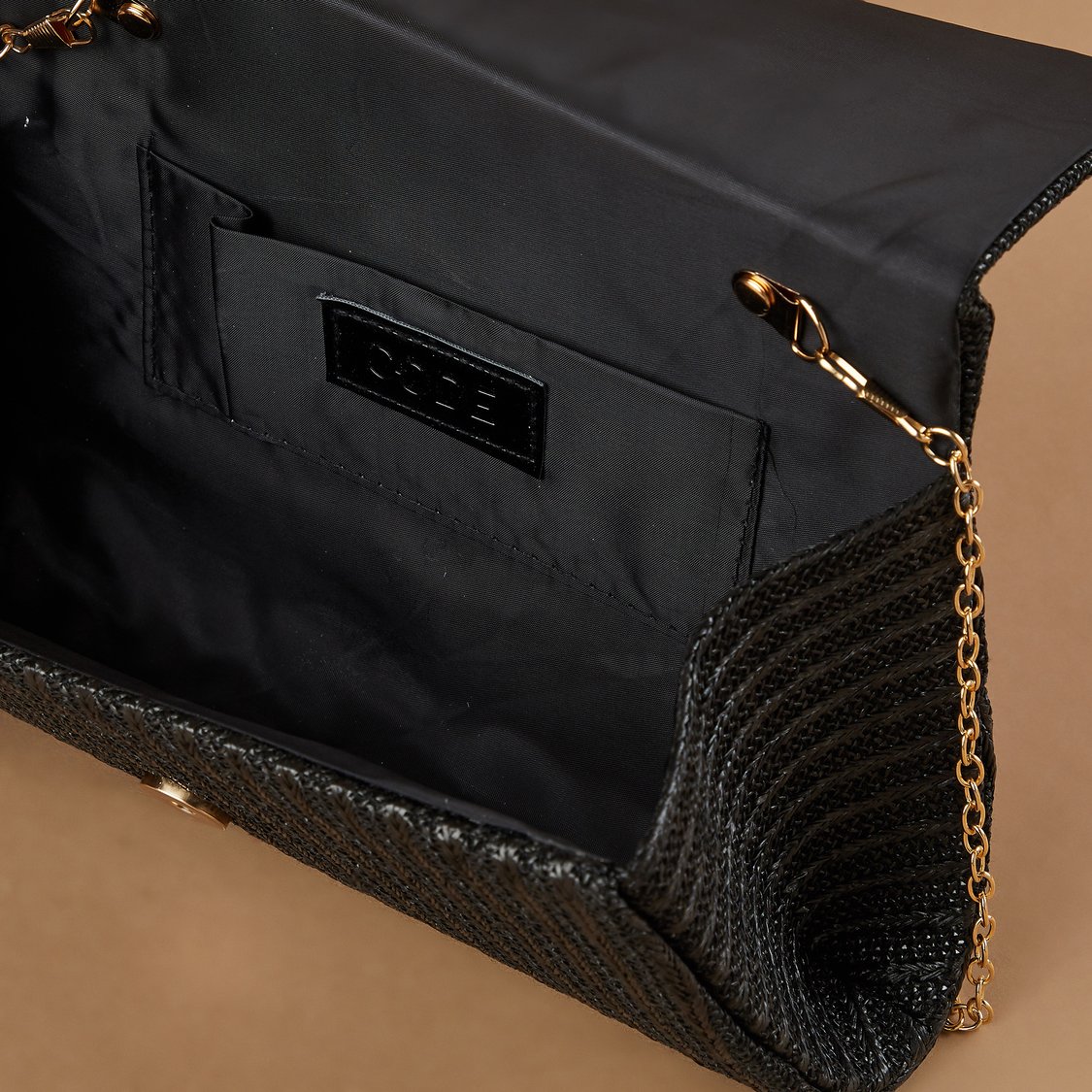 CODE Textured Foldover Clutch