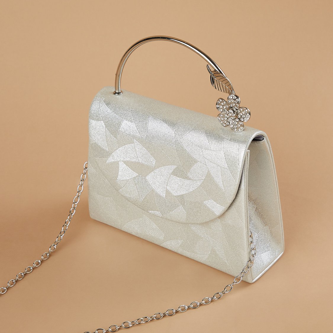 CODE Patterned Foldover Clutch