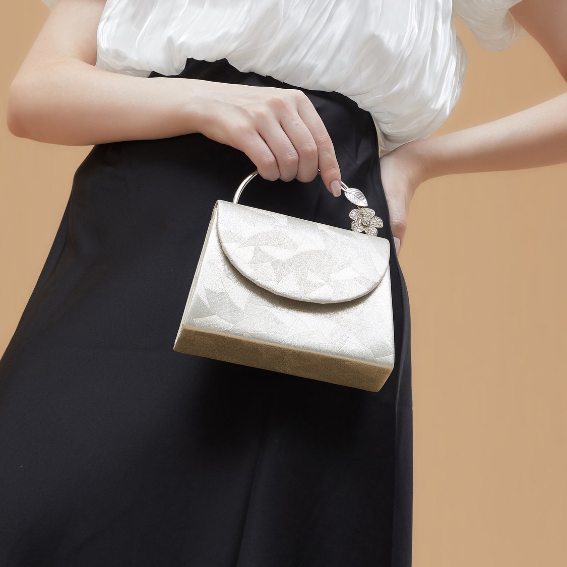 CODE Patterned Foldover Clutch