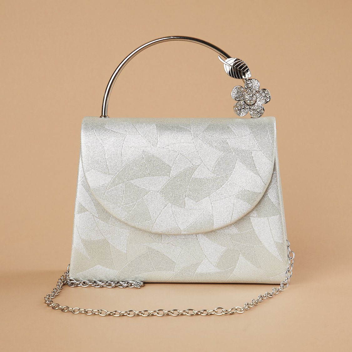CODE Patterned Foldover Clutch