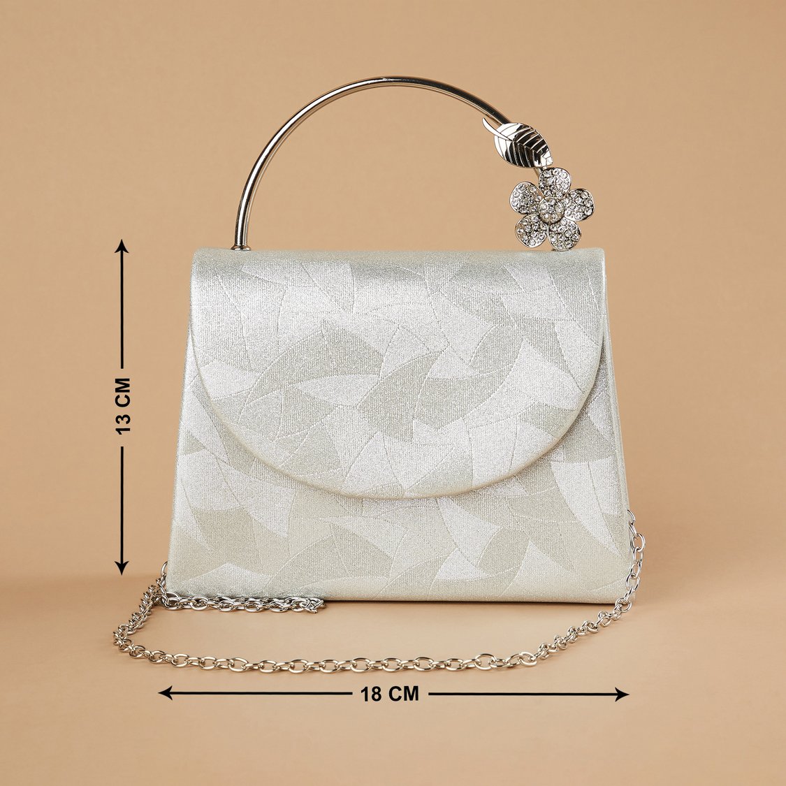CODE Patterned Foldover Clutch