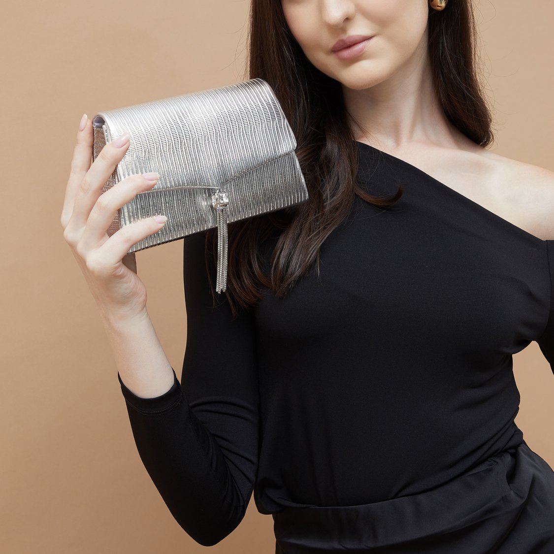 CODE Textured Foldover Clutch