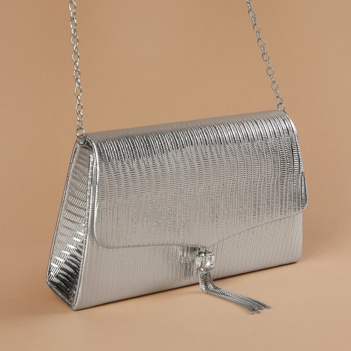 CODE Textured Foldover Clutch