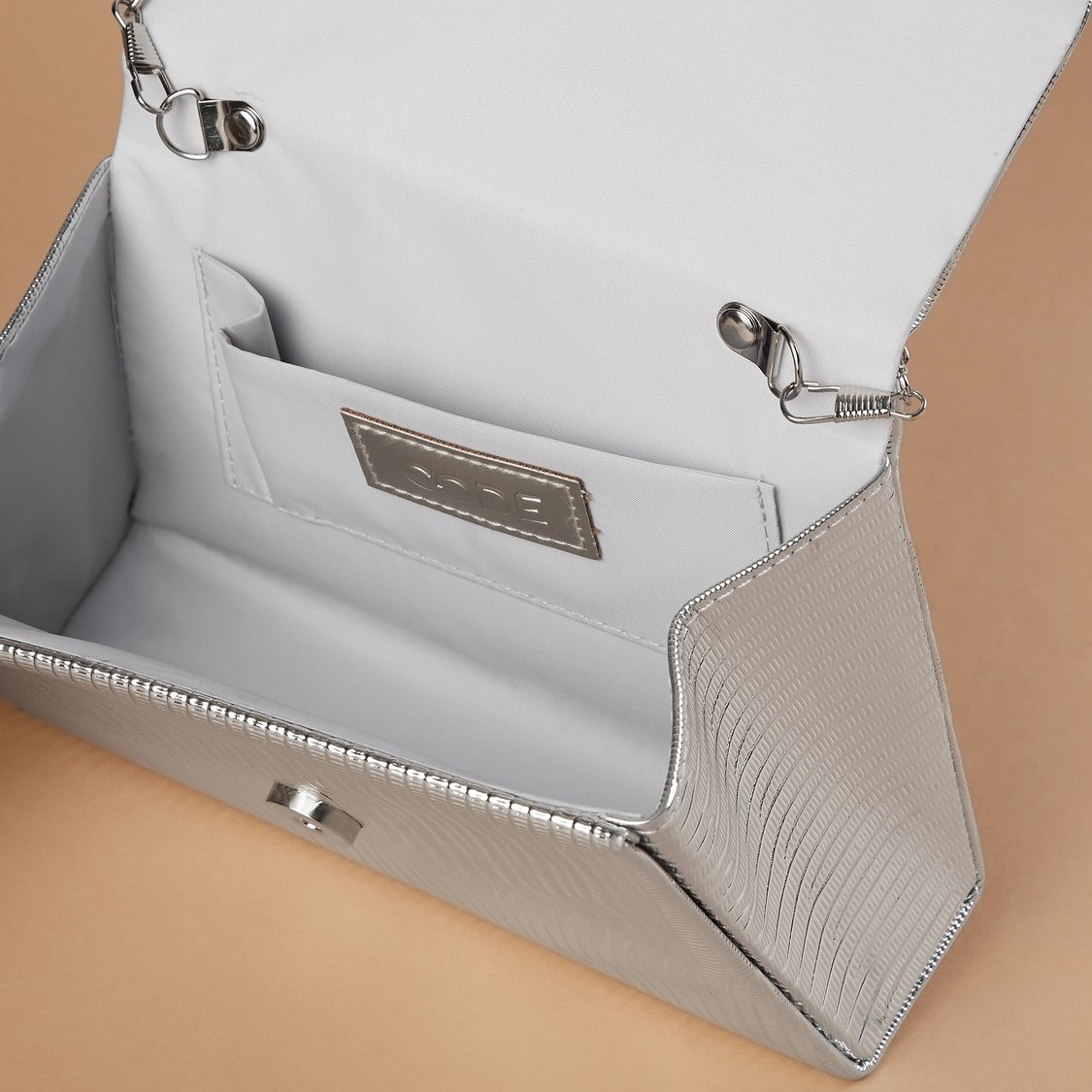 CODE Textured Foldover Clutch