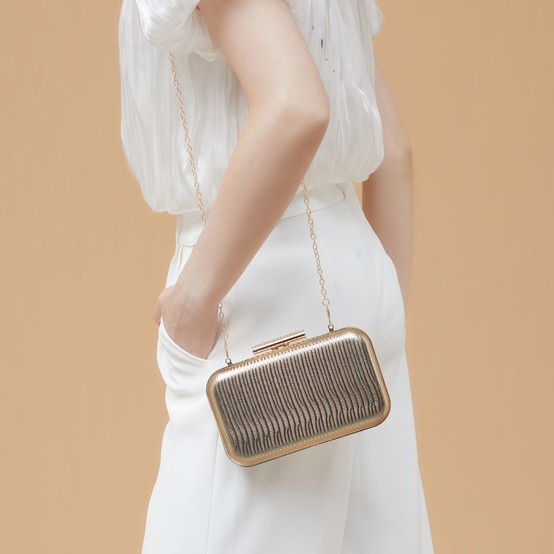 CODE Engraved Minaudiere Clutch