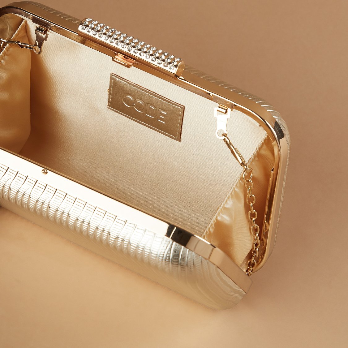 CODE Engraved Minaudiere Clutch