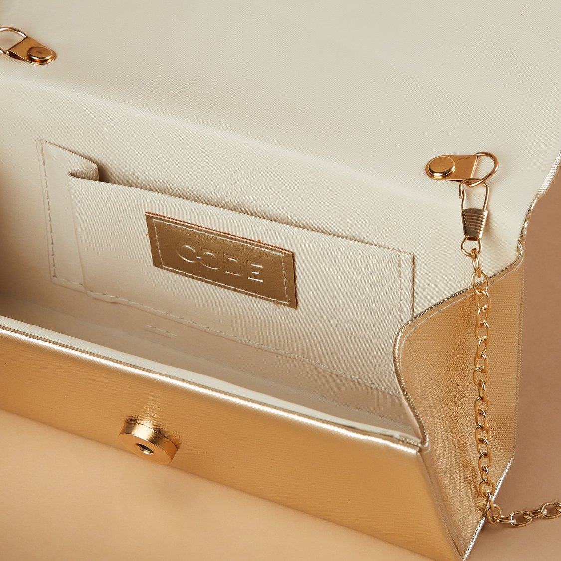 CODE Textured Foldover Clutch